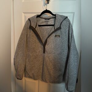 LL Bean Women’s XL Sweater Fleece Pullover with Hood - Pewter